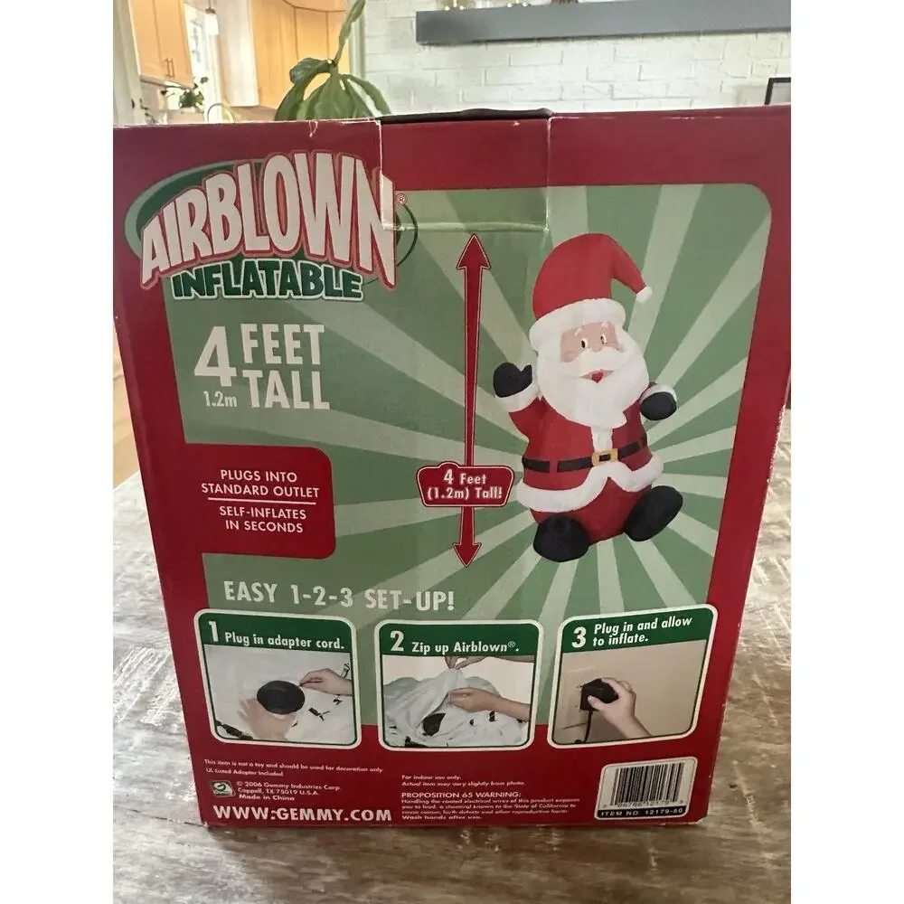 VTG 2006 Gemmy 4' Airblown Inflatable Waving Santa Claus Christmas Yard Decor